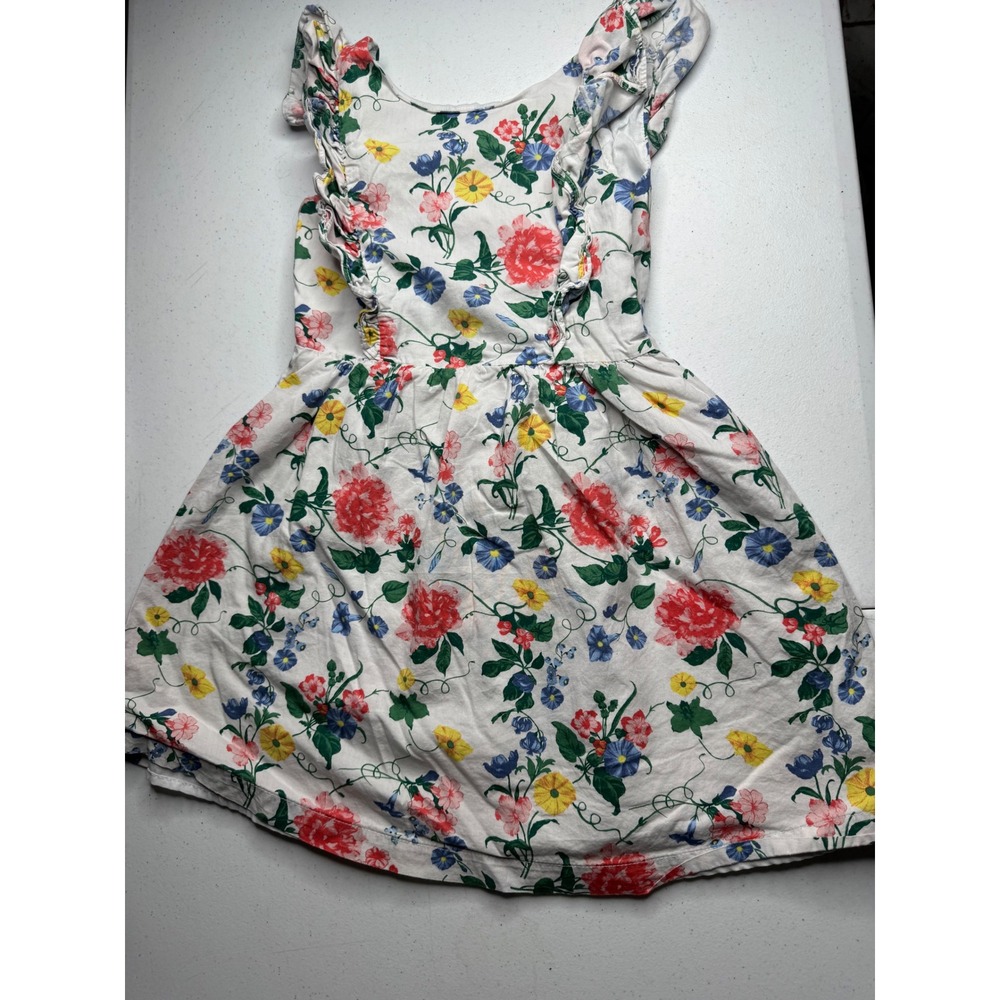 btween Girls Floral Ruffle Bow Back Dress White Size‎ 6X